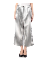 麻混ストライプ柄ワイドパンツ/オフホワイト(303)