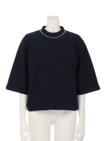 【AUNT MARIE'S】ランダムリブパールトップス/NVY