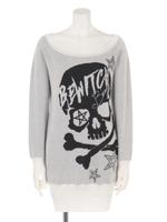 スカルジャガードニットワンピ/オフホワイト