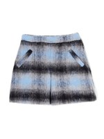 チェック台形スカート/ブルー