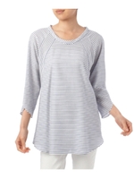 ツイルボーダーシャツ/オレンジ(367)