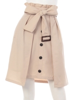 トレンチ風デザインスカート/ネイビー