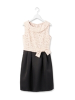 レースサテンワンピース/ブラック(019)