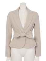 ウエストリボンテーラードジャケット/ベージュ