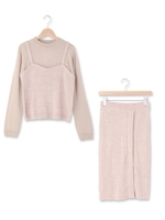 ニットセットアップワンピース/ピンク(372)