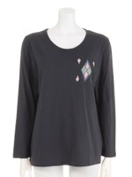 【anap mimpi】ネイティブ刺繍ロングTシャツ/NVY