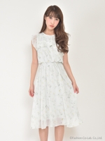 シフォンフラワーワンピース/イエロー