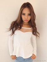 チュール切替トップス/オフホワイト