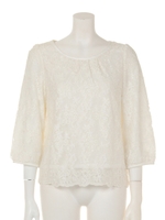 フラワーチュール刺繍ブラウス/ピンク(090)