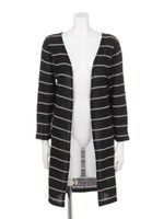 【chille anap】ボーダーニットカーディガン/BK