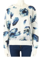 シースルービッグフラワートップス/ホワイト