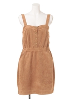 スエードジャンバースカート/ベージュ