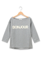 サイドリブ七分袖カットソー/ライトグレー(011)