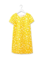 タック袖フラワーサックワンピース/イエロー(032)