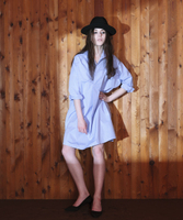 ボリュームシャツワンピース