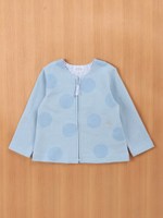 ミニ裏毛刺繍カーデ/サックス