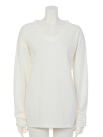 ストライプコードVネックTOPS/WH