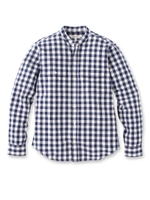 バンドカラーギンガムシャツ/ネイビー(093)