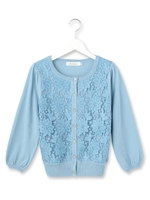 フラワーレースニットカーディガン/ピンク(072)