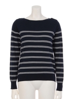 ボーダーニットプルオーバー/Navy