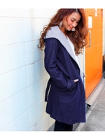 【chille anap】フード付デニムガウンコート/IND