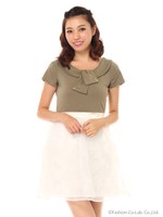 フラワーオパールドッキングワンピース/緑系