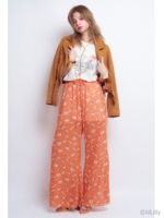 フラワーシフォンフレアパンツ/ORANGE