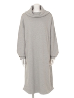 ボリュームスリーブスウェットワンピース/ブラック