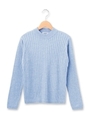 ワイドリブハイネックニット/ライトブルー(091)