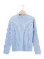 ワイドリブハイネックニット/ライトブルー(091)