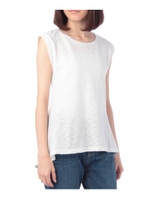 後ボタンつきノースリーブカットソー/ライトグレー(011)