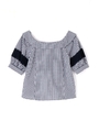 ROLLCOLLAR BACKRIBBON BLOUSE/ホワイト(030)