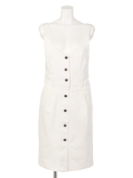 Vネックジャンバースカート/オフ