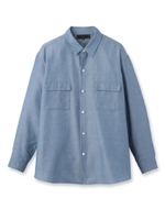 [L]オフボディデニムカシュクールシャツ/ネイビー(093)