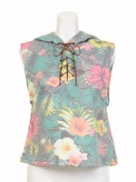 【ANAP】ALOHA柄ノースリフーディー/GRY