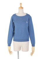 【F i.n.t】プードル刺繍ニットプルオーバー/RED