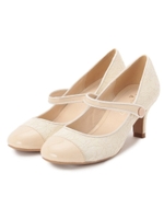 エナメルコンビストラップパンプス/ブラック(419)