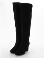 タッセル付スエードロングブーツ/ブラウン