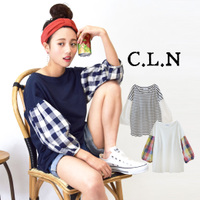 ナチュラルチェックスリーブ 切替プルオーバー