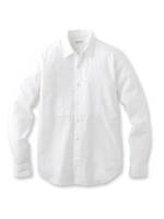 ピンタックコットンシャツ/ホワイト(001)