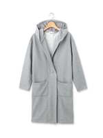 フーデッドロングカーディガン/アイボリー(004)