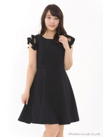 肩リボンワンピ/カーキ