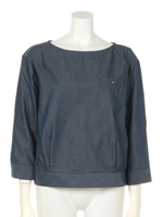 裾Zipデニムブラウス/Light Indigo