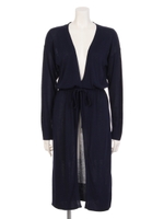 【chille anap】ウエスト絞りロングニットカーディガン/GRY