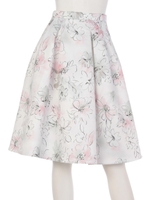 アートニュアンスプリントタックスカート/ピンク