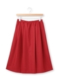 ウール混タックフレアスカート/レッド(062)