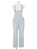 デニム破れオーバーオール/スカイブルー