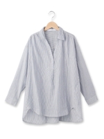 ドロップショルダースキッパーシャツ/アイボリー(004)