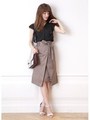 フロントレイヤードスカート/ベージュ