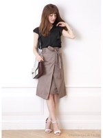 フロントレイヤードスカート/ベージュ
